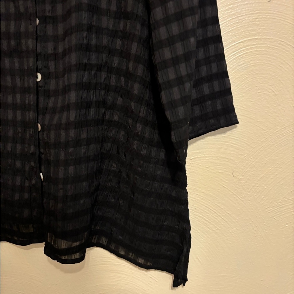 White Stag Black Boxy Buttoned Blouse - Picture 6 of 7